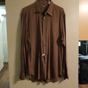 PAVONE Men's XL brown button down